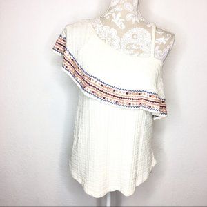 Lucky Brand SM One shoulder Ruffle Knit Blouse 755